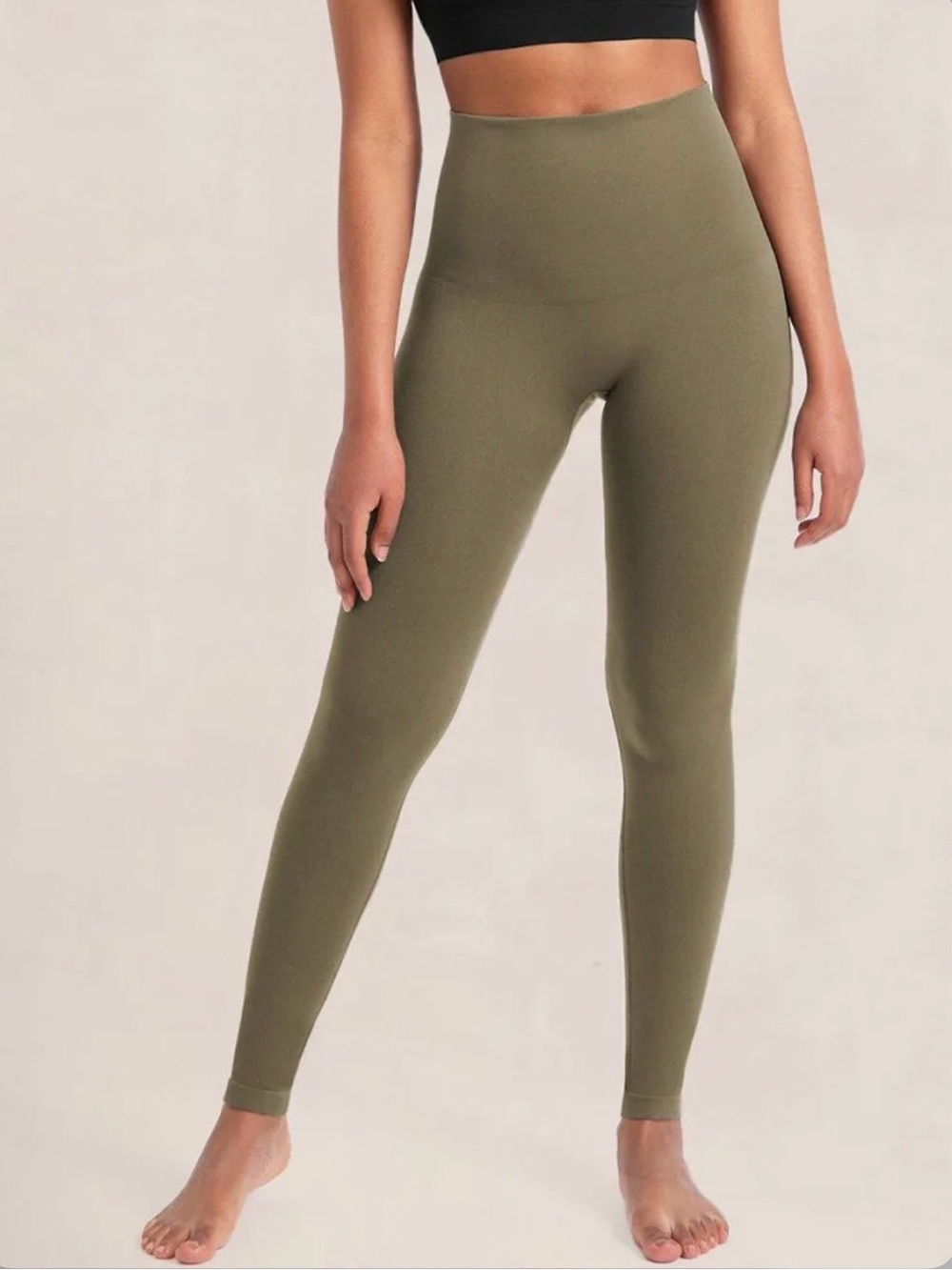 Shapermint Essentials Seamless Comfort Mid-Waist Shaping Leggings 2XL Olive